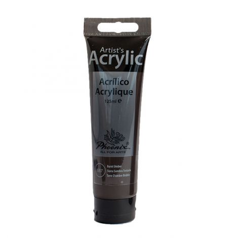 Farba akrylowa Phoenix 125ml, Brąz ciemny - Burnt Umber